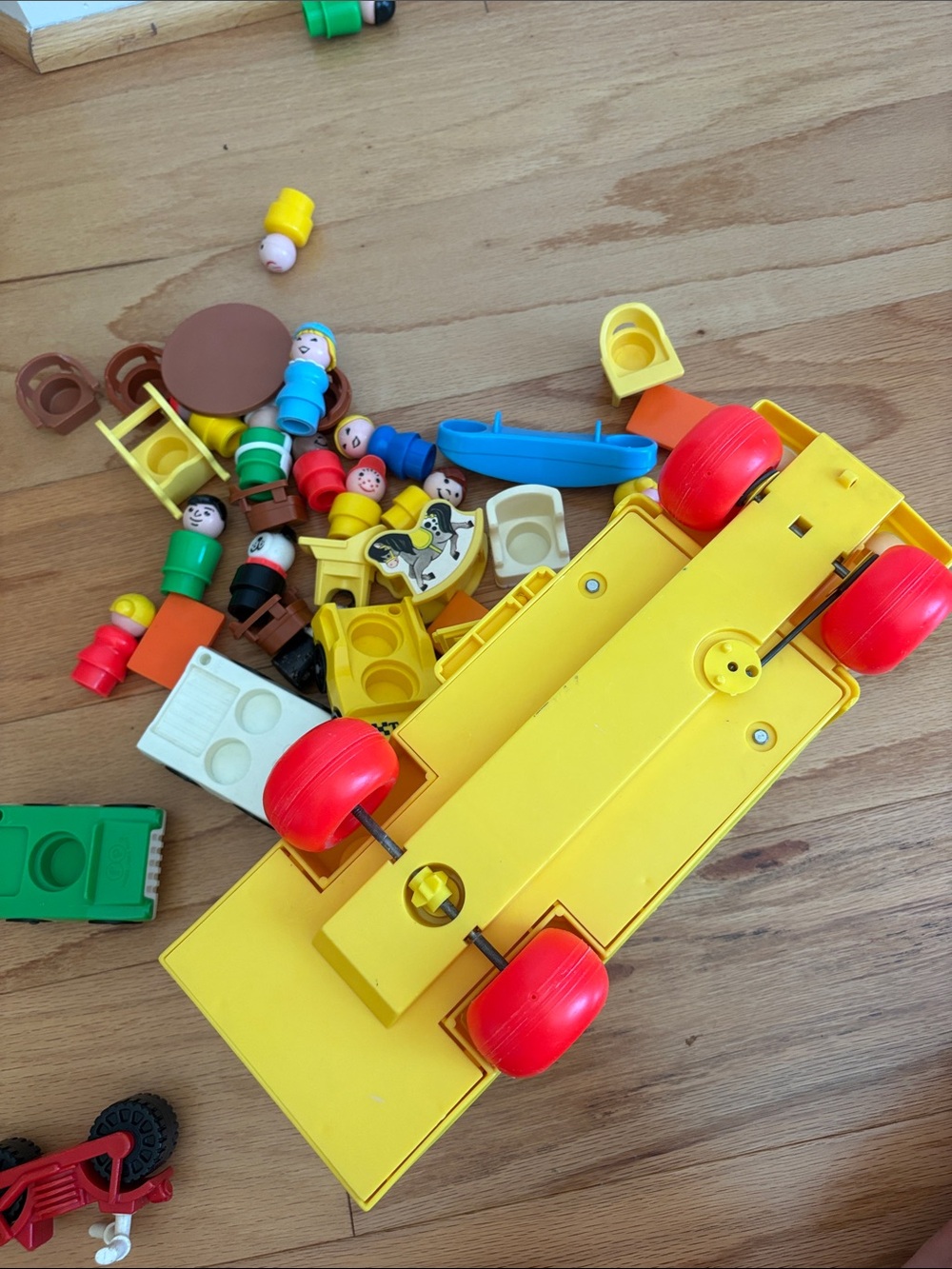 Vintage Fisher Price Little People School Bus 1965 1984 FP Toys Lot motorcycle - Picture 10 of 17